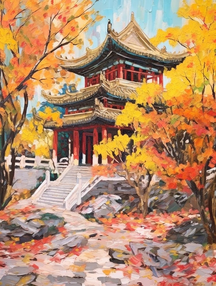 Autumn Gardens Painting Summer Palace China 4