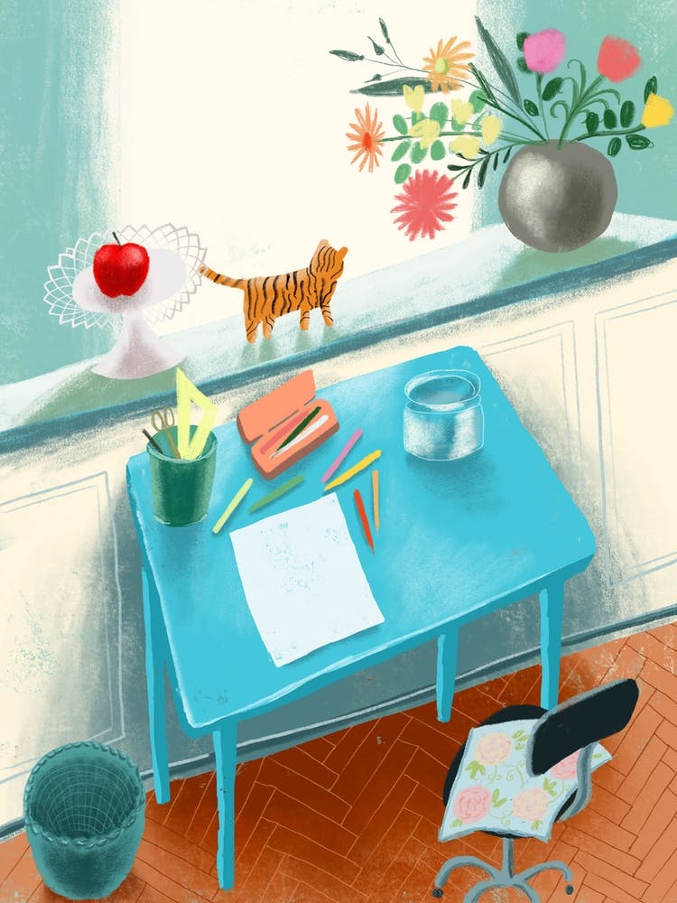 Atelier mit Tiger