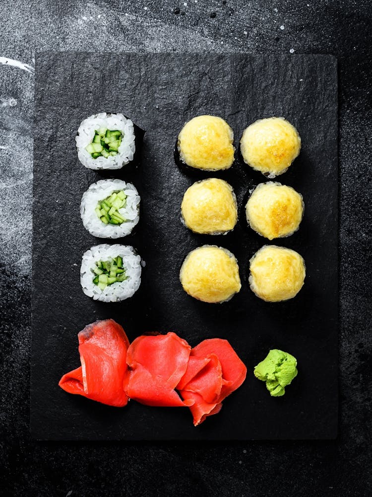 Sushi (Japan, Japanese cuisine) — Food kitchen poster/blackboard, photo art 2
