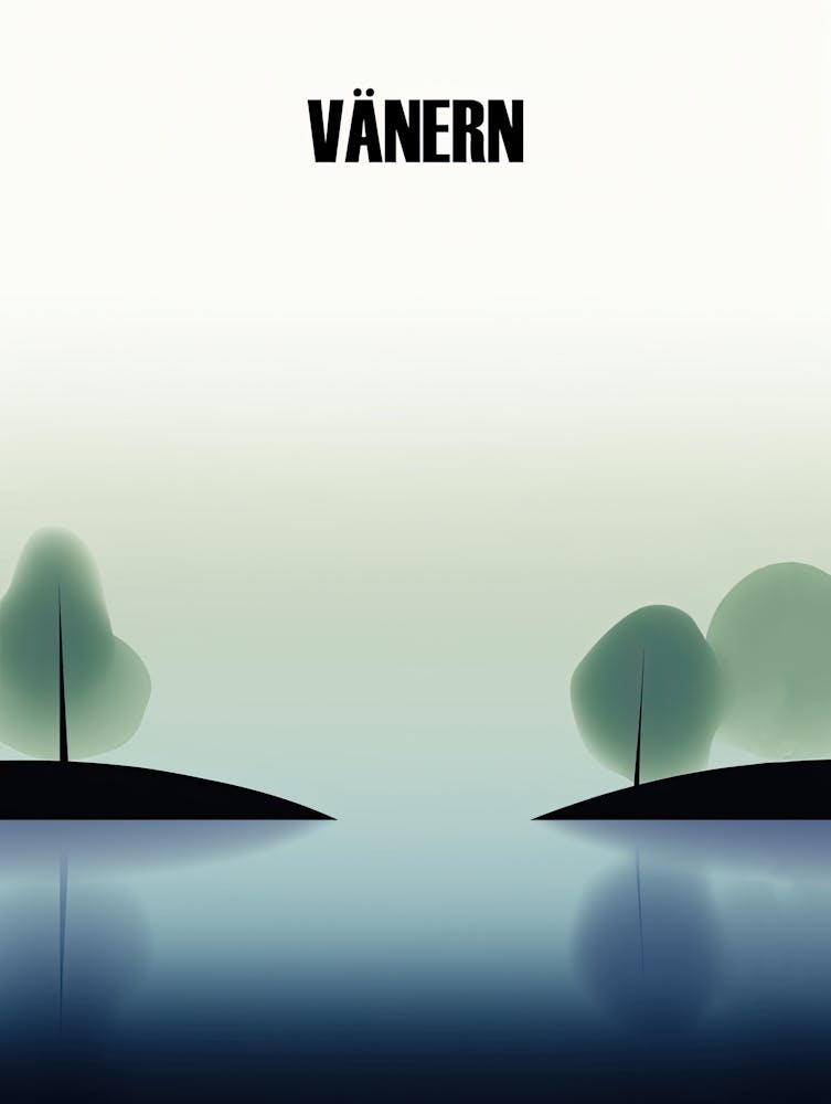 Vanern Lake, Sweden, Minimalism Poster