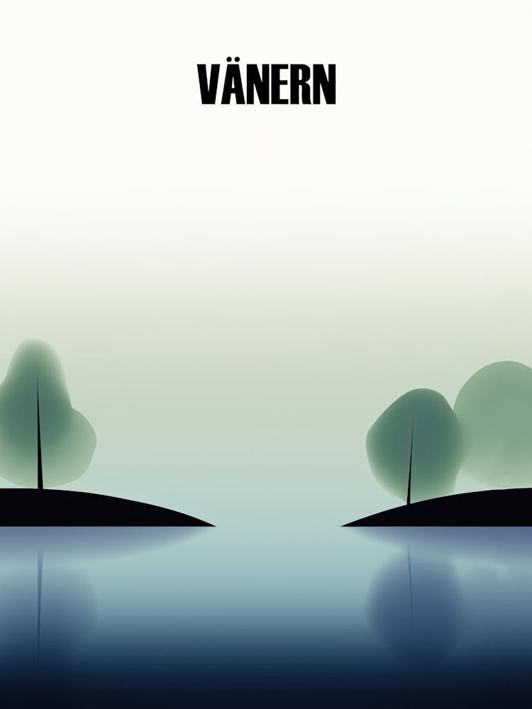Vanern Lake, Sweden, Minimalism Poster