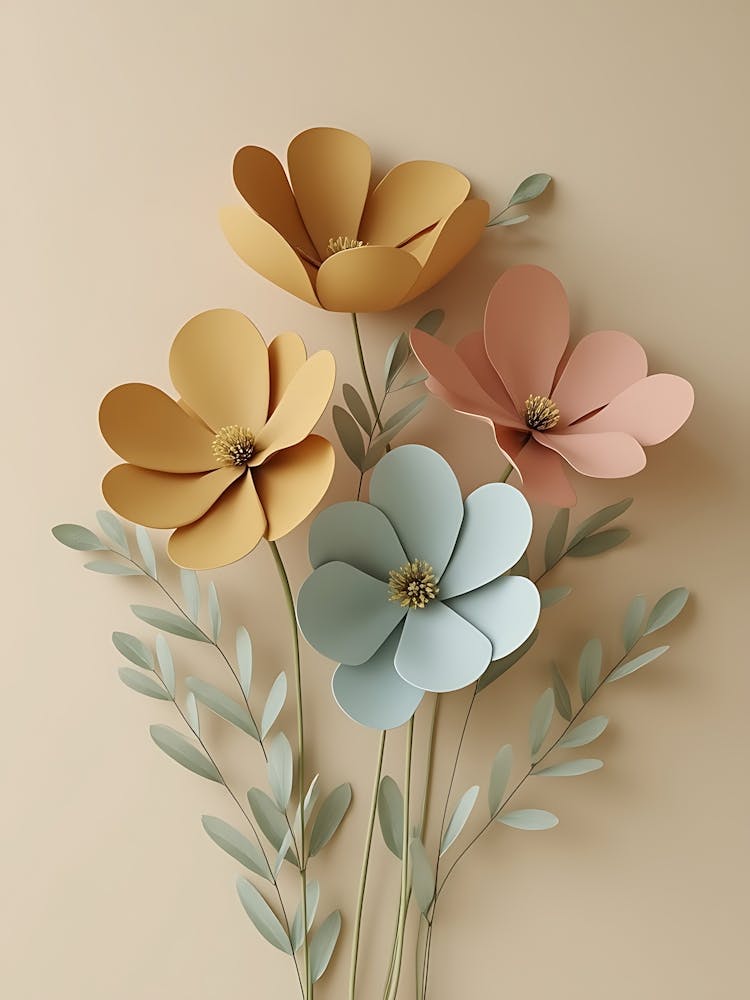 Elegant Hand-Painted Pastel Petals