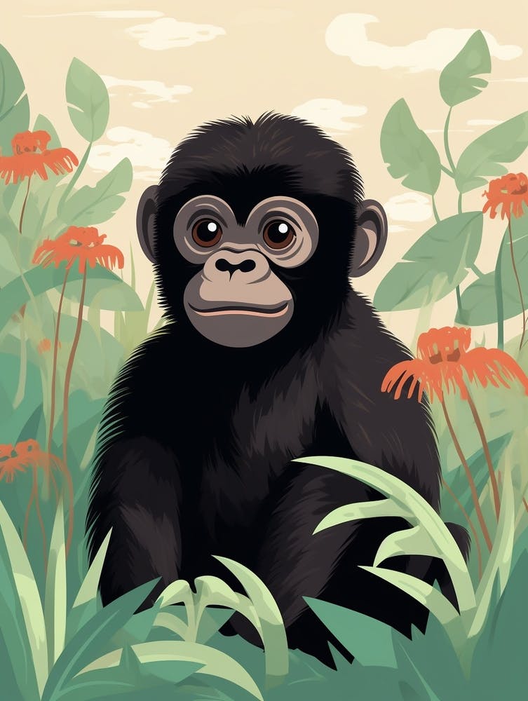 Baby Animal Illustration  Gorilla 3