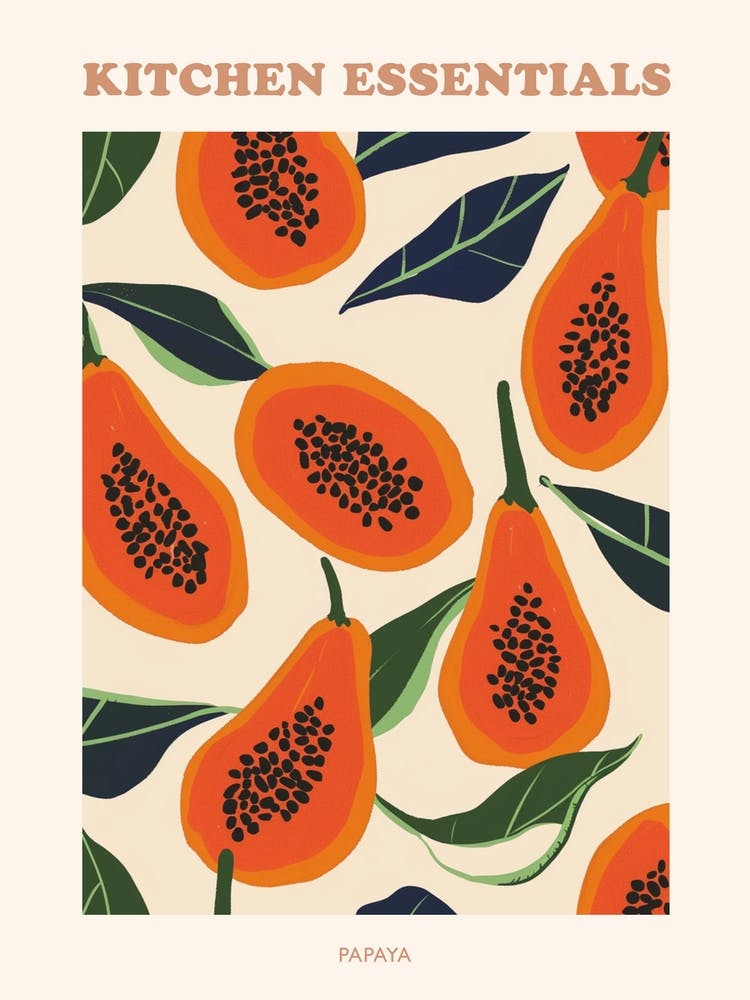 Papaya Pattern Illustration Poster 4