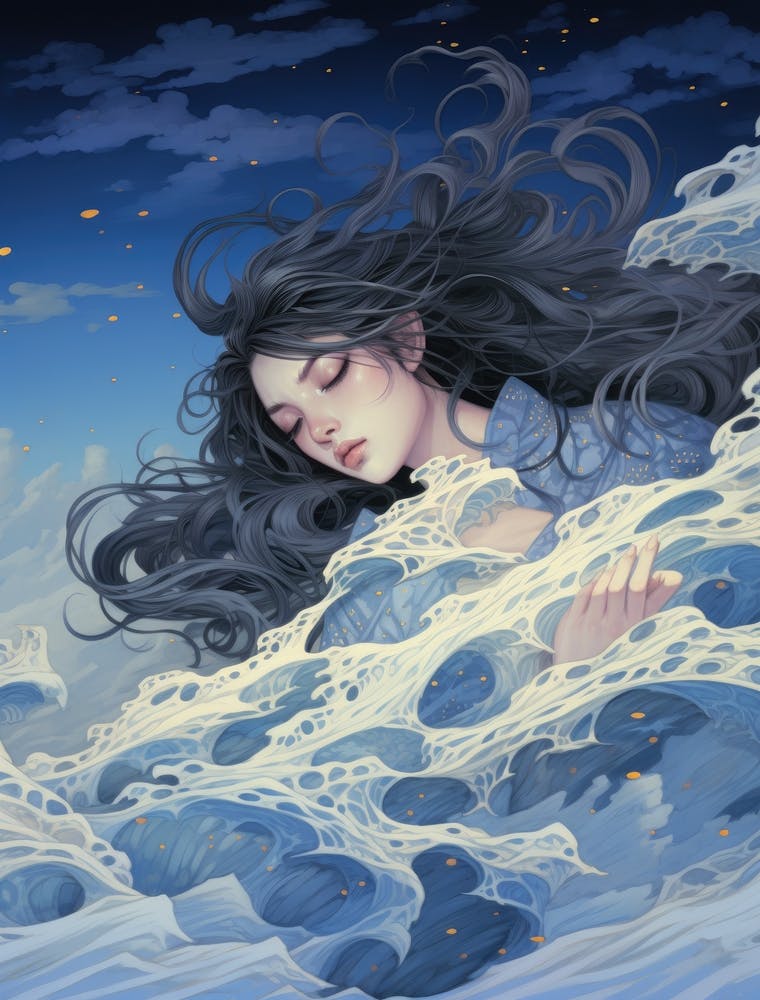 Dreaming Girl and the Ocean