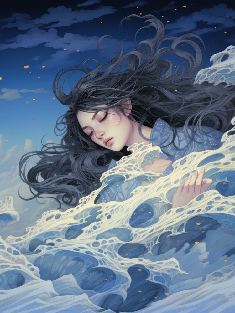 Dreaming Girl and the Ocean