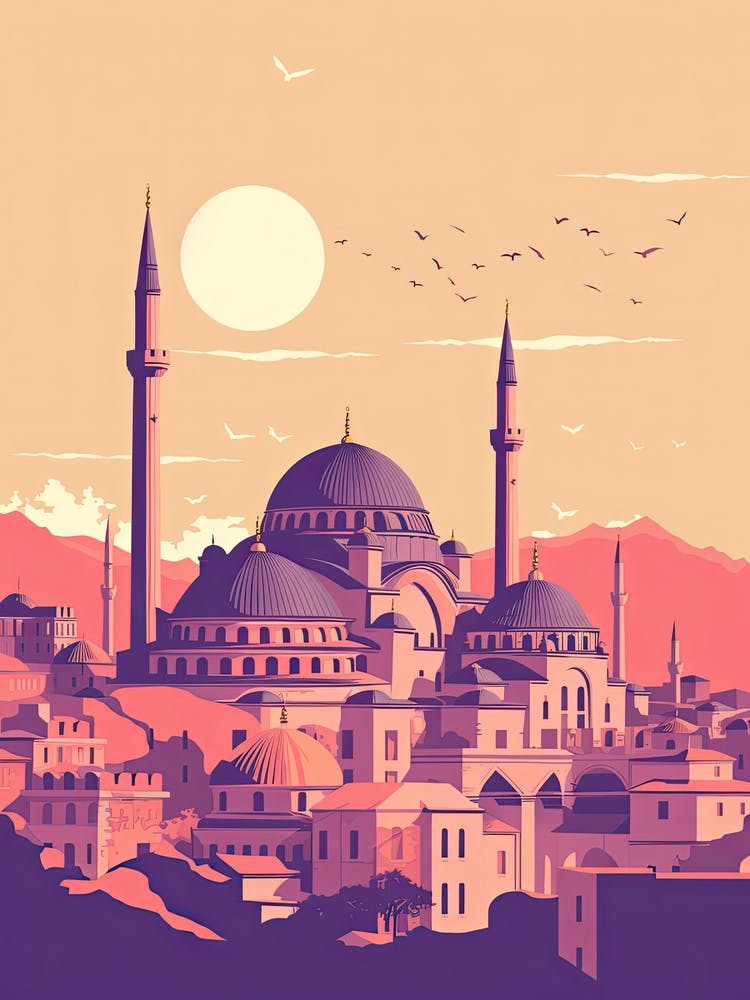 Istanbul In Risograph Style 1