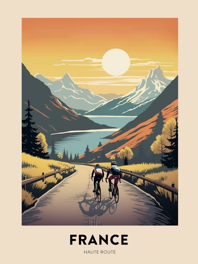 Haute Route France 1 Vintage Hiking Travel Poster