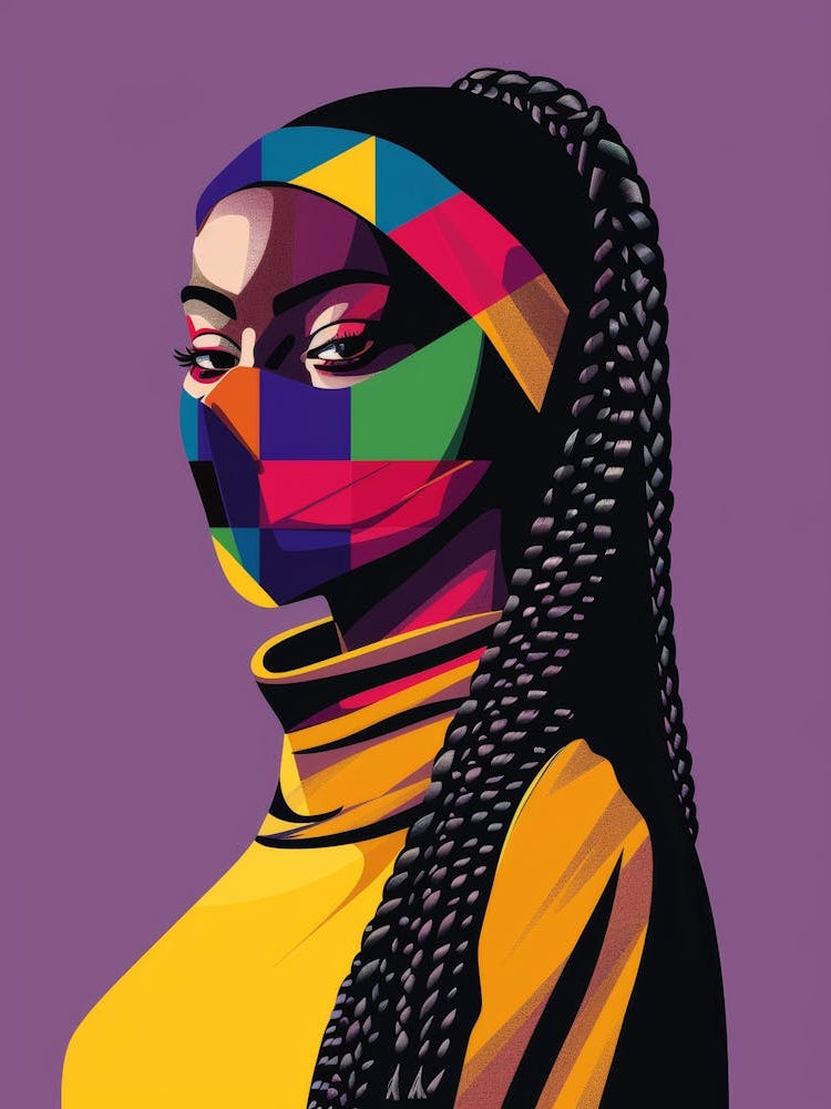 Woman With A Colorful Mask