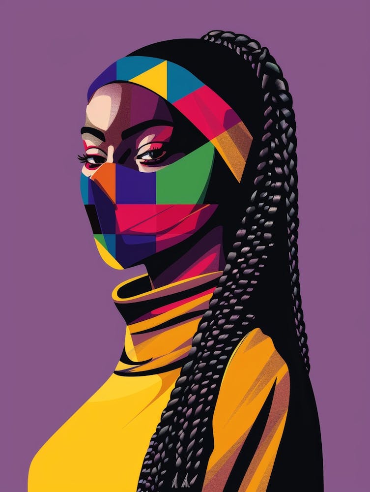 Woman With A Colorful Mask