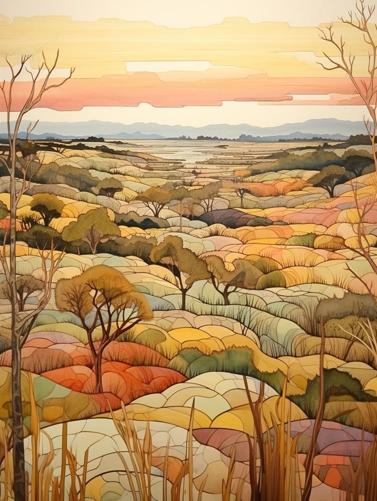 Autumn National Park Painting Everglades National Park United States 2