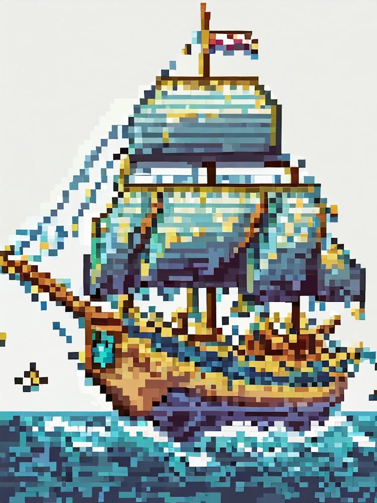 Pirate ship Pixel Art