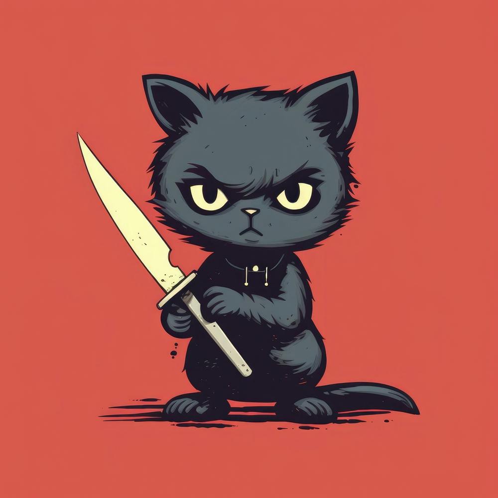 Cat With Knife