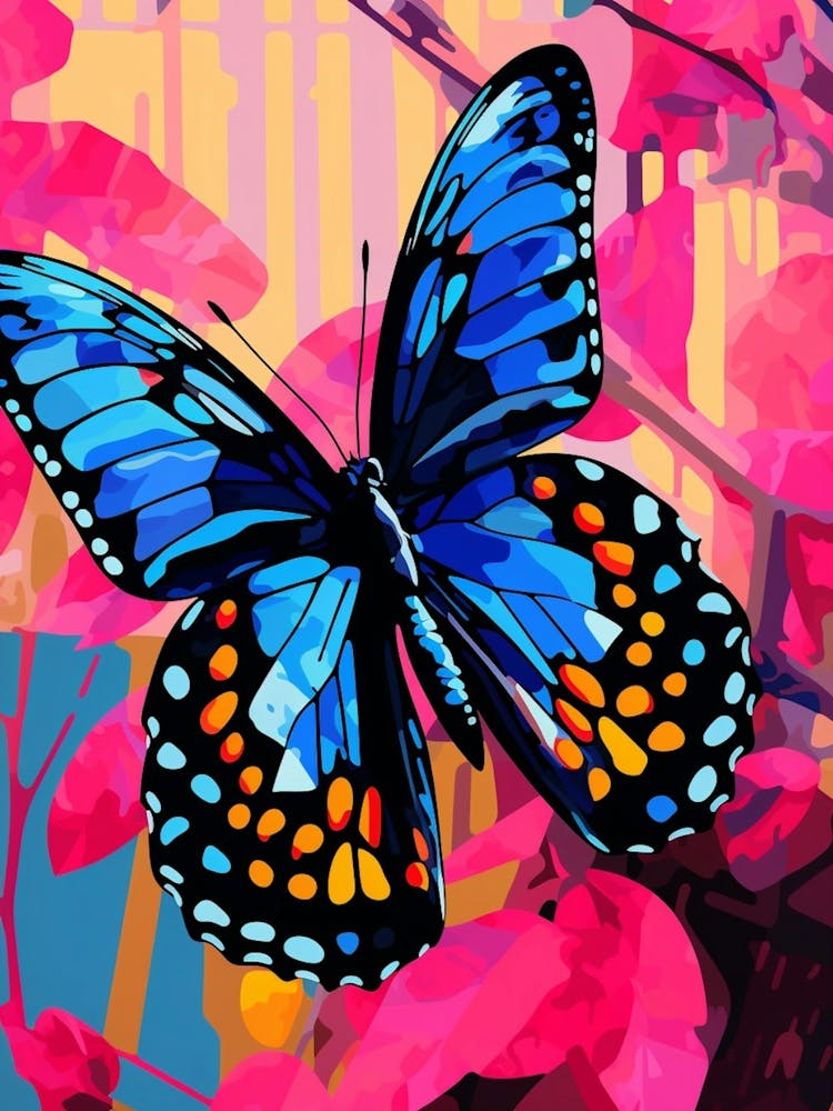 Pop Art Red Spotted Purple Butterfly  3