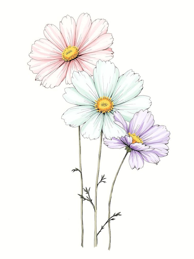 Delicate Wildflower Stems in Muted Earthy Hues