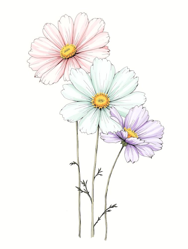 Delicate Wildflower Stems in Muted Earthy Hues