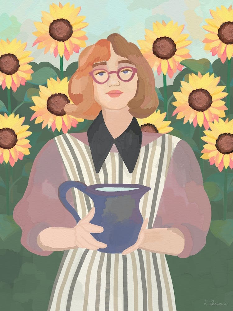 Girl With Sunflowers