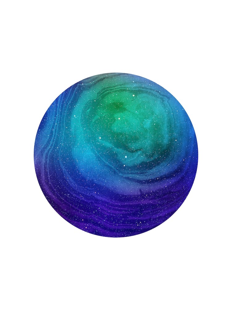 Circular Blue Marble Artwork