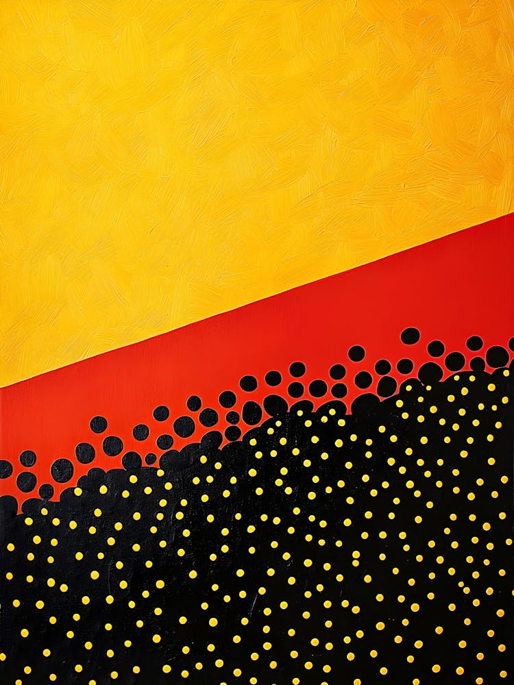 Black Dots On A Yellow Background