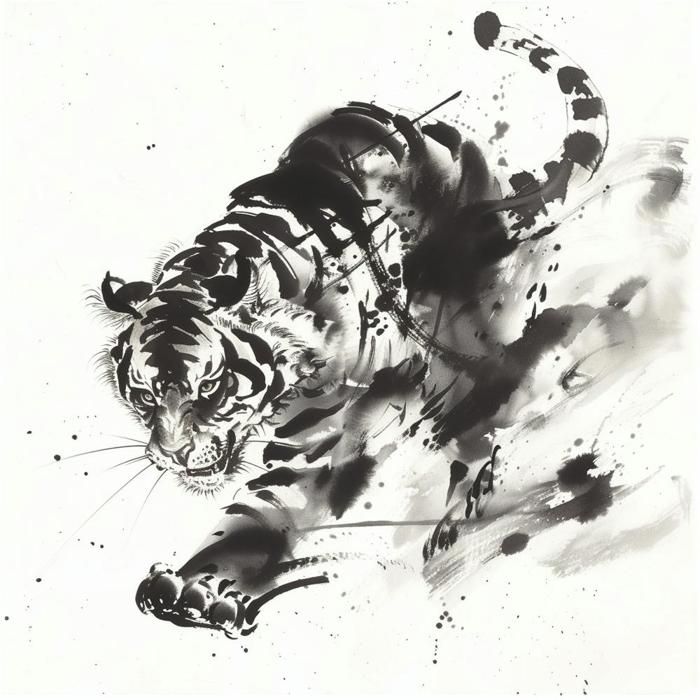 Tiger Ink Painting