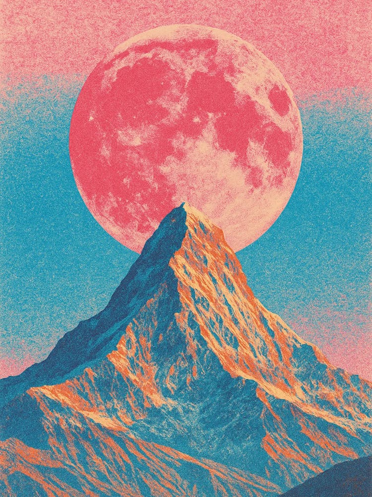 Full Moon Over Mountain