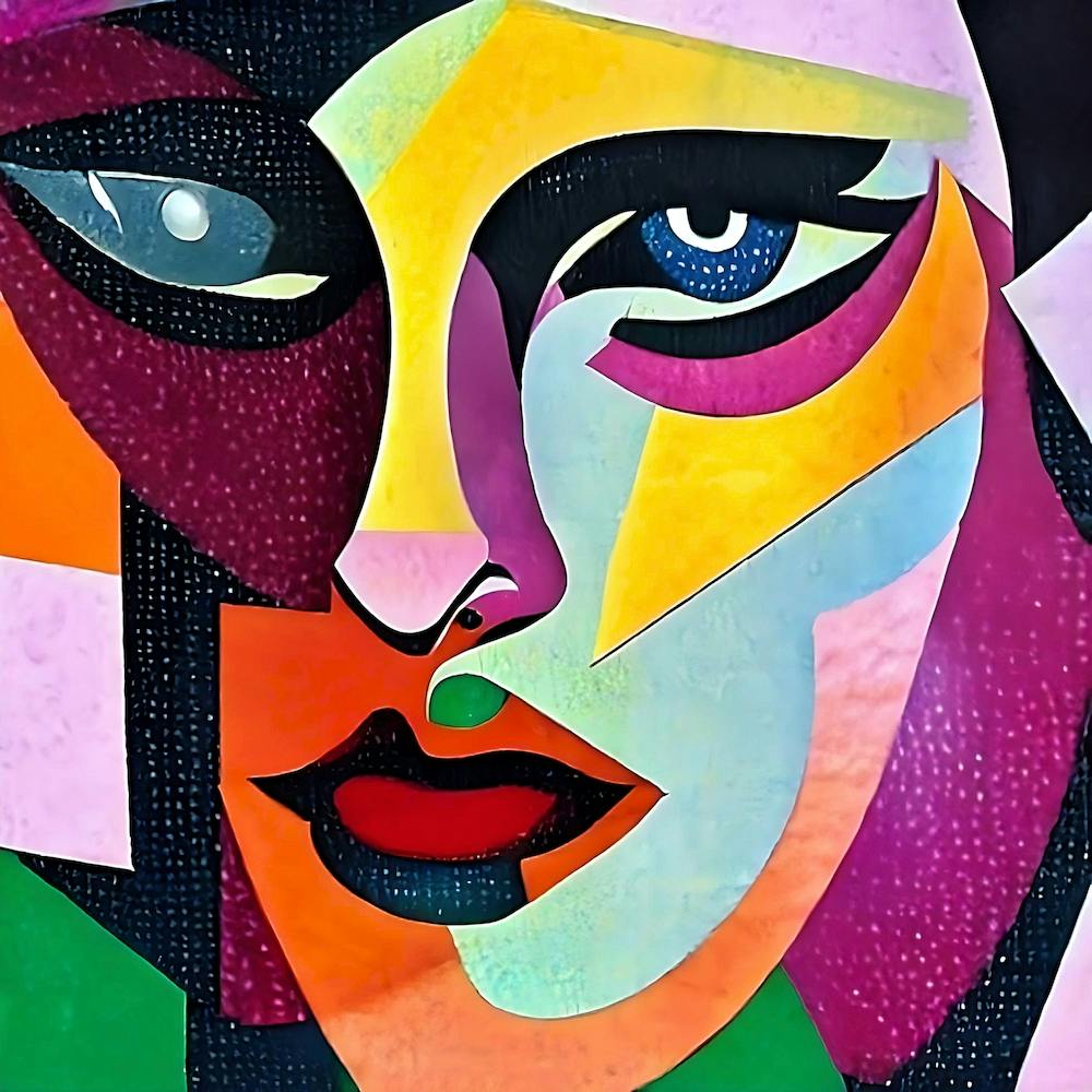 Picasso cubist style portrait AI