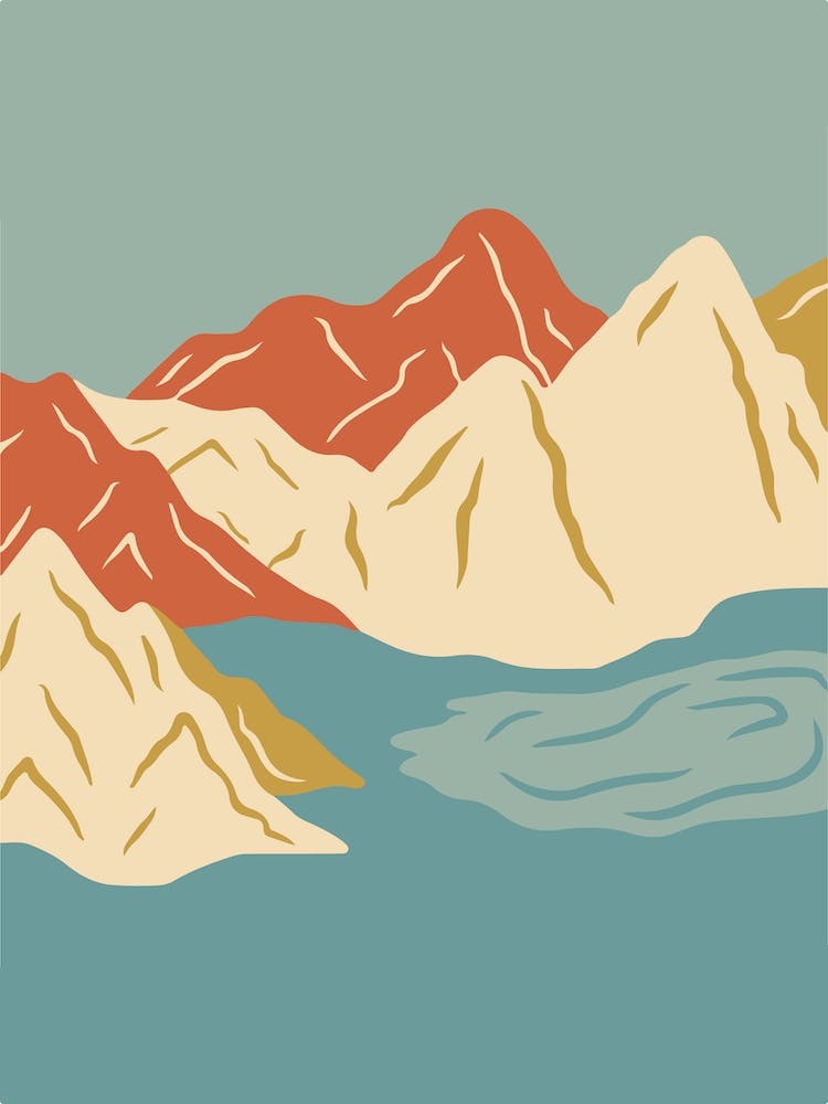 Mountain Lake Landscape Abstract