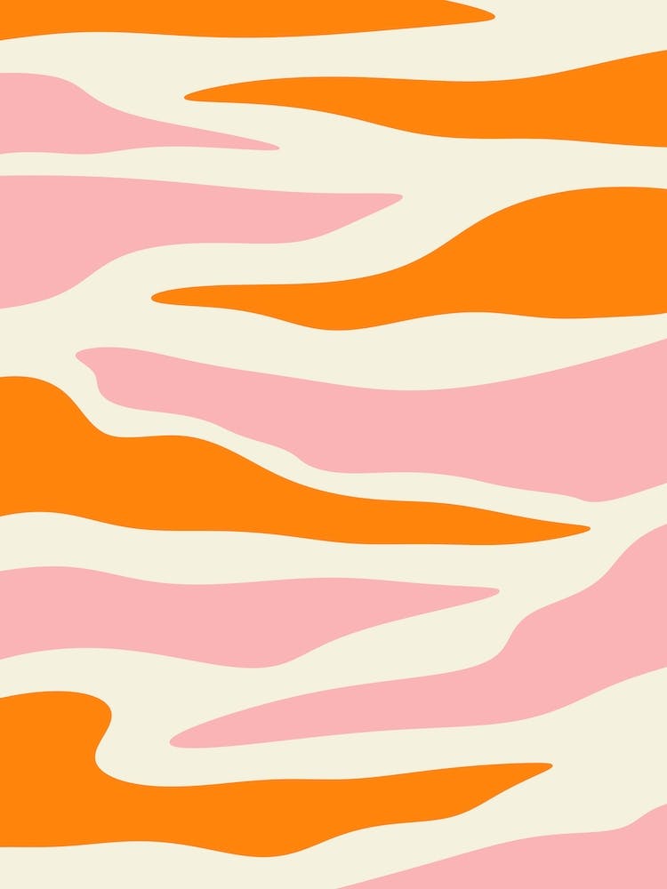 Pink And Orange Abstract Waves