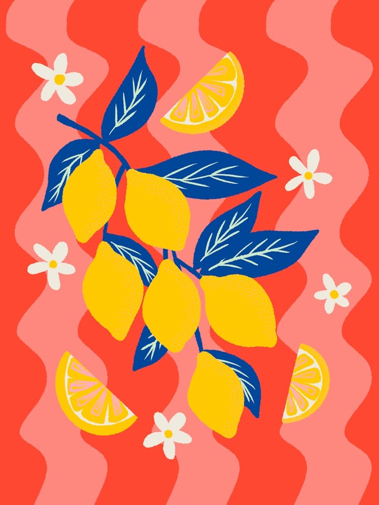 Colorful Lemon Branch