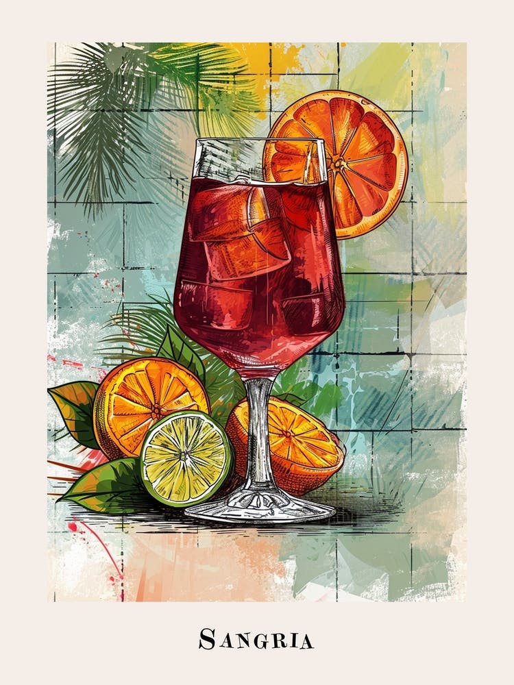 Sangria Tiled Illustration