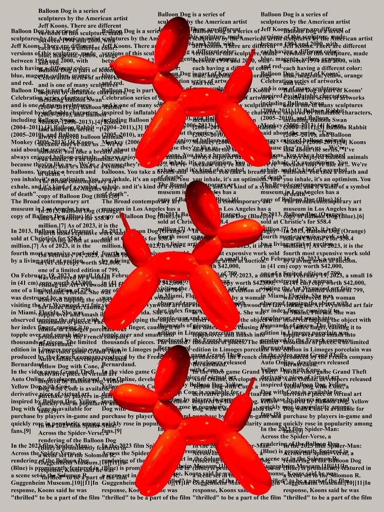 Red Balloon Dog Newspaper