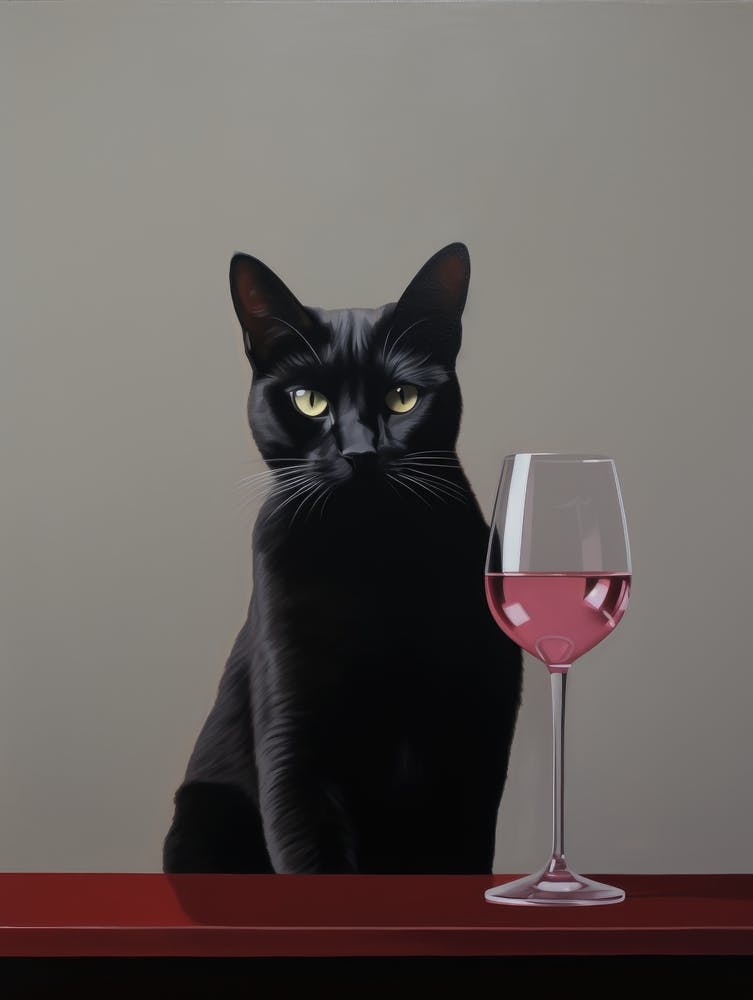 Cat With Wine Glass 1