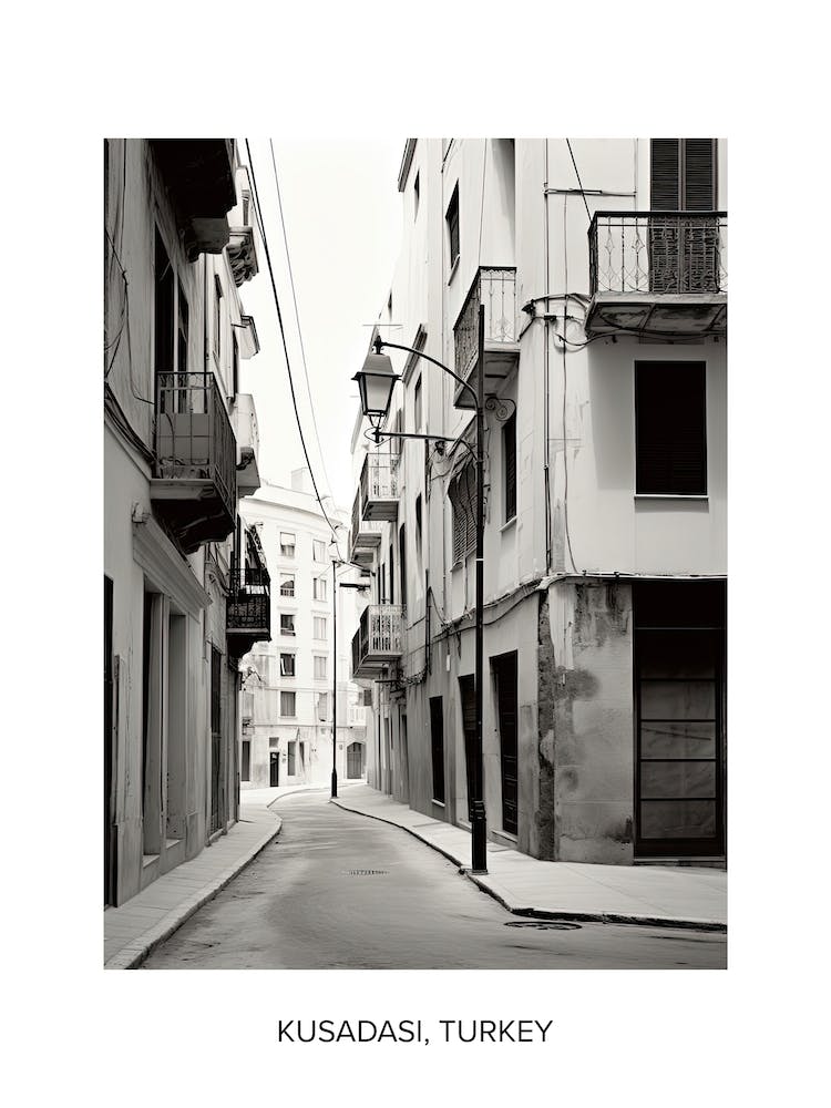 Poster Of Malaga, Spain, Photography In Black And White 7