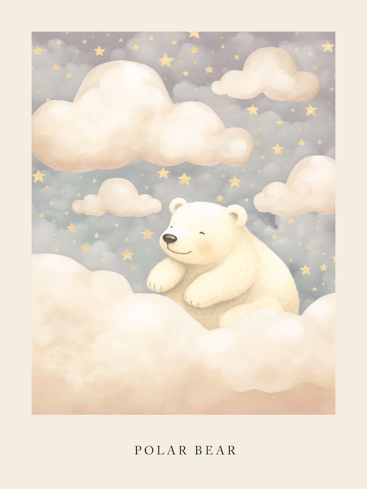 Schlafender Eisbär 3 Kinderzimmer-Poster