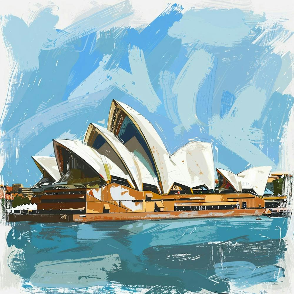 Opéra De Sydney Peinture À L'huile 2