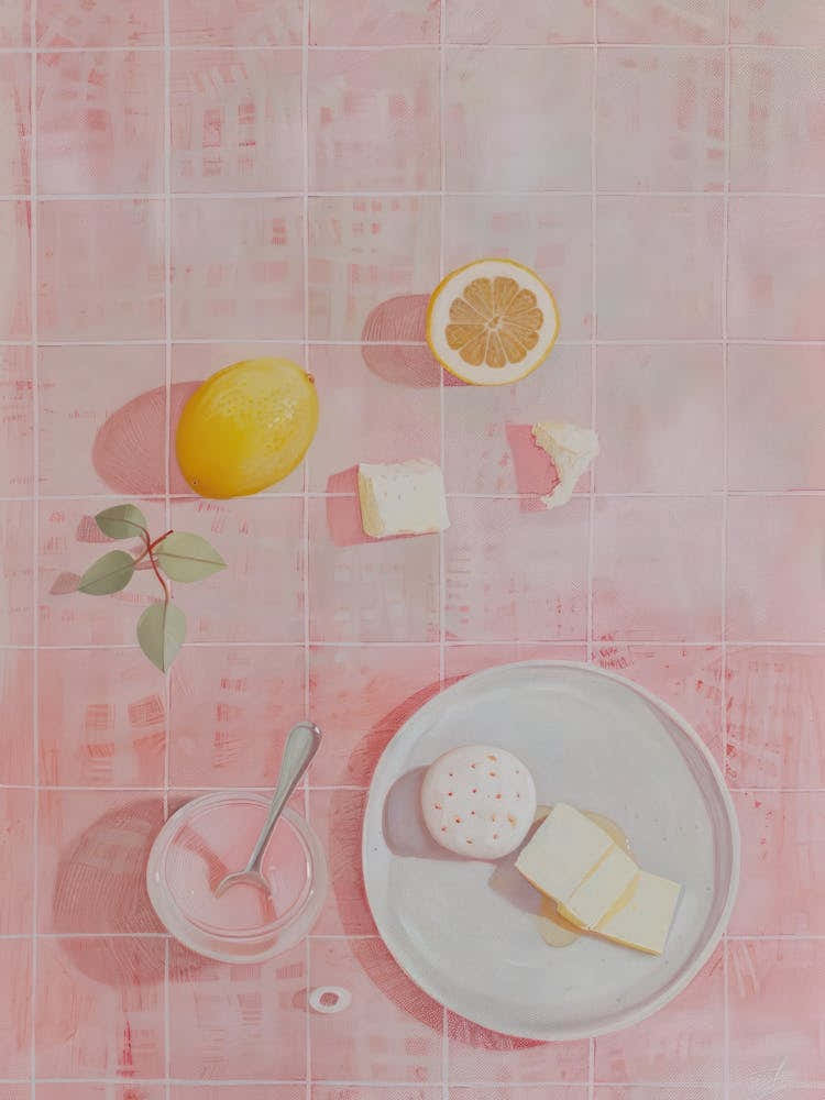 Pink Breakfast Food Crumpets 1