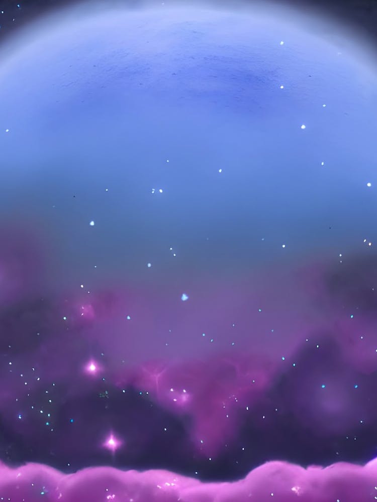 Zen Planet Clouds Surreal Stars And Fog Abstract Purple Planet