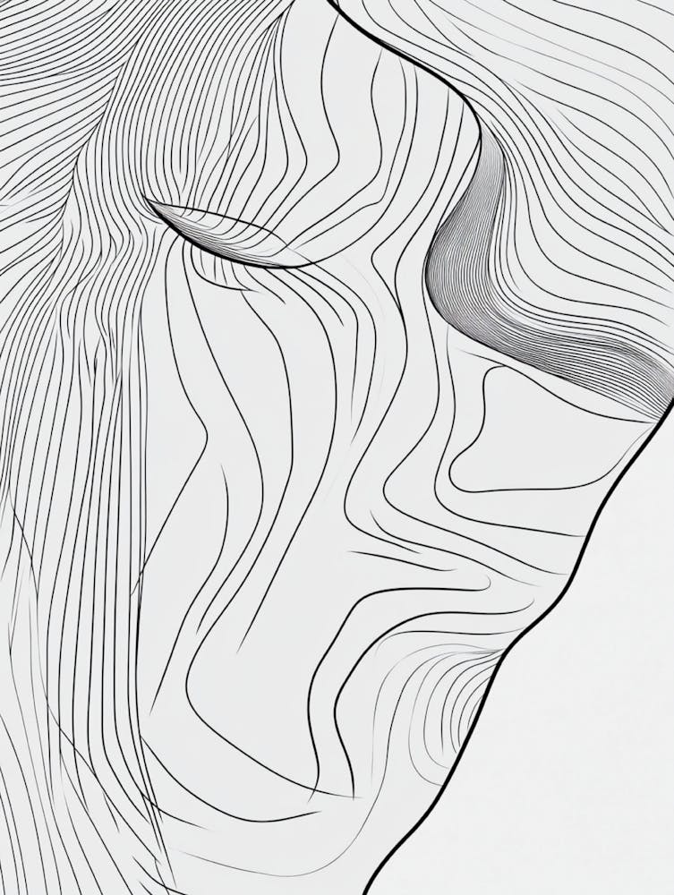 Line Drawing Of A Woman'S Face
