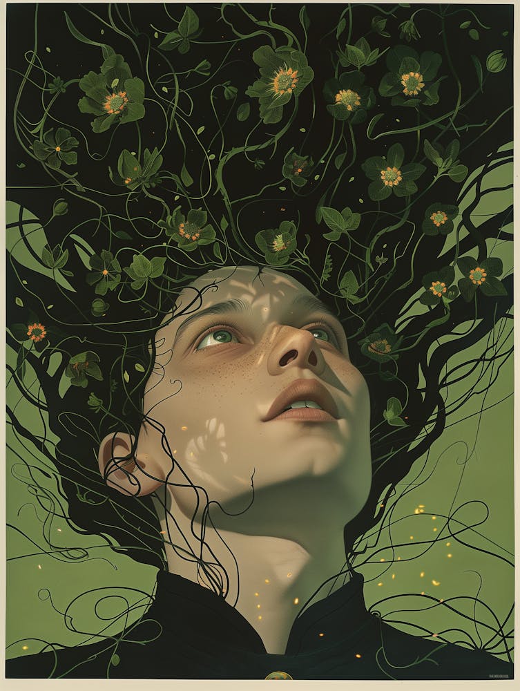 Girl With Flowers In Her Hair