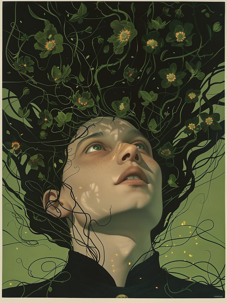 Girl With Flowers In Her Hair