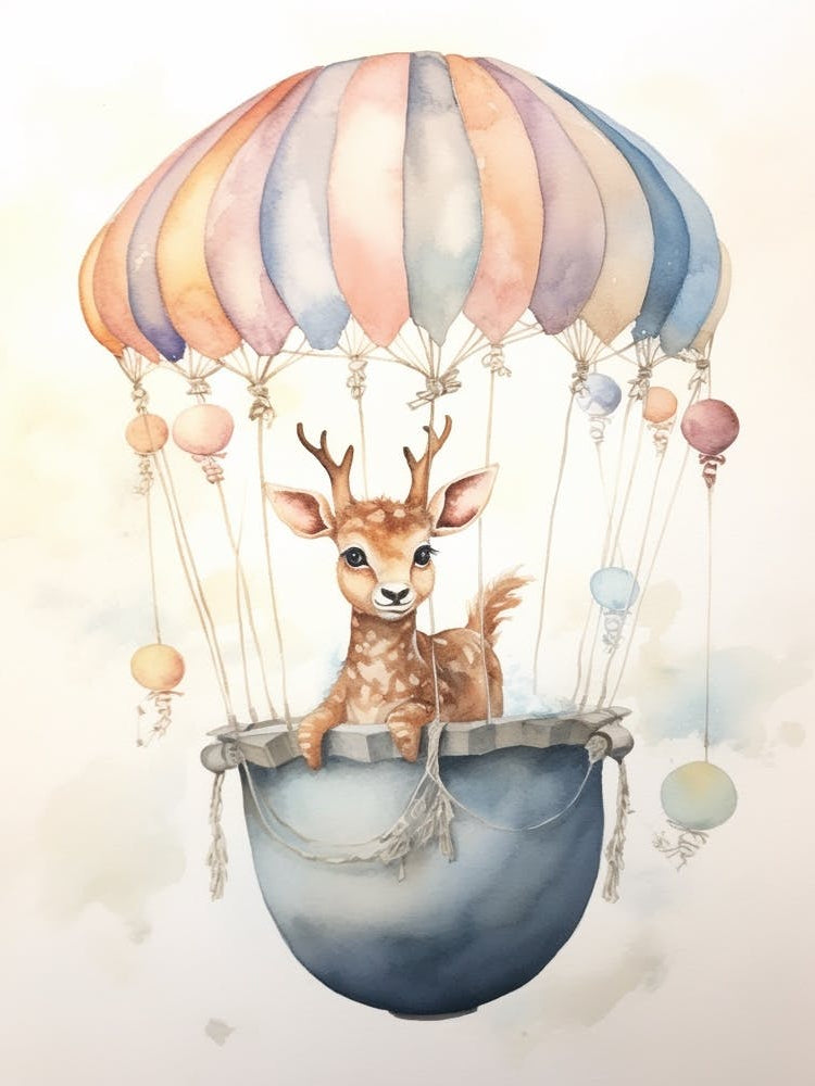 Baby Deer 2 In A Hot Air Balloon
