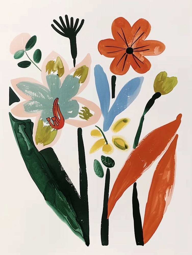 Painted Florals Amaryllis 2