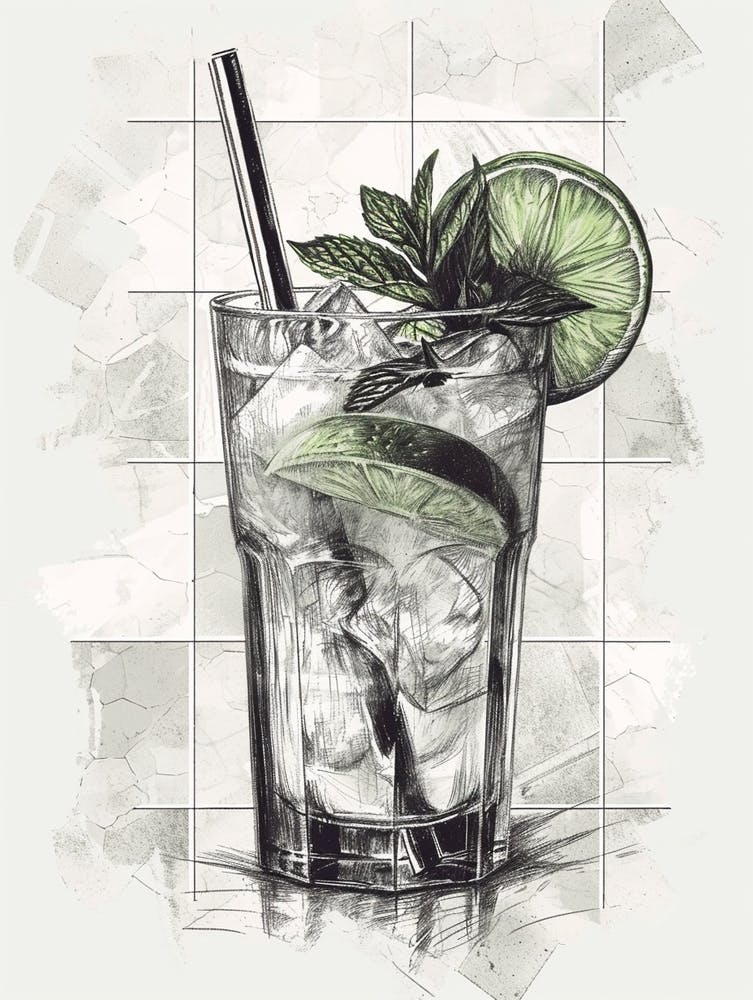 Esquisse de Mojito aux Tons Subtils