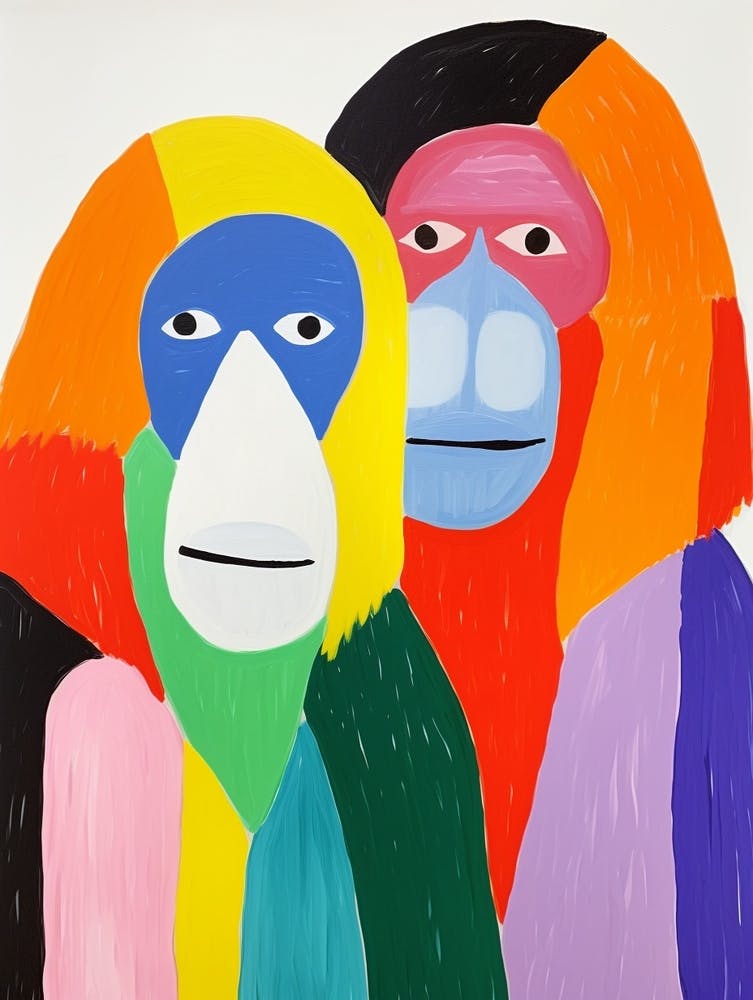 Colourful Kids Animal Art Orangutan 3