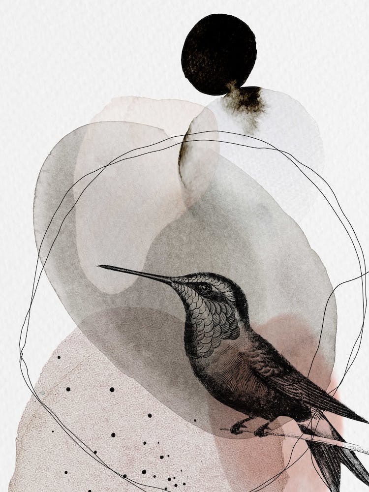 Feathered Friends Hummingbird Brown & Pink