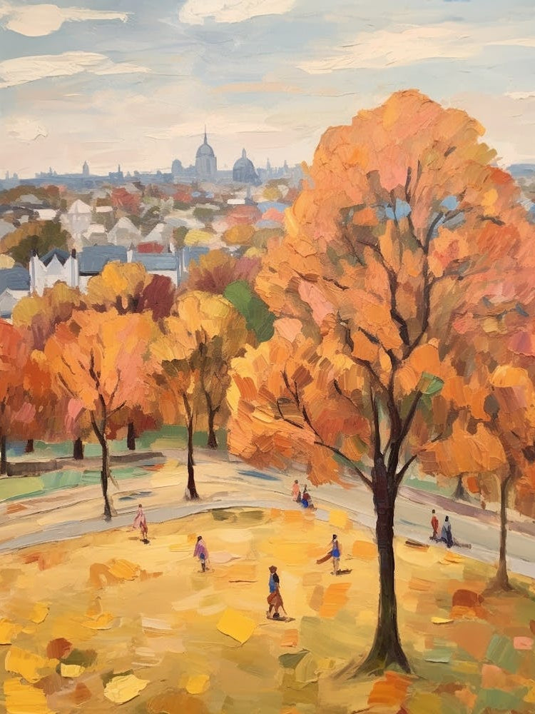 Autumn City Park Painting Primrose Hill London 1