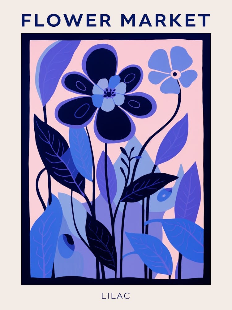 Blue Flower Market Poster Lilac 3