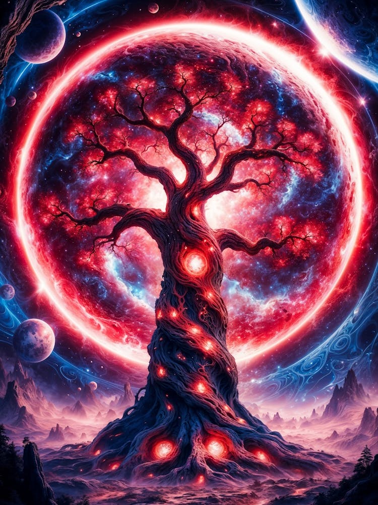 Arbre Spatial Fantastique Rouge