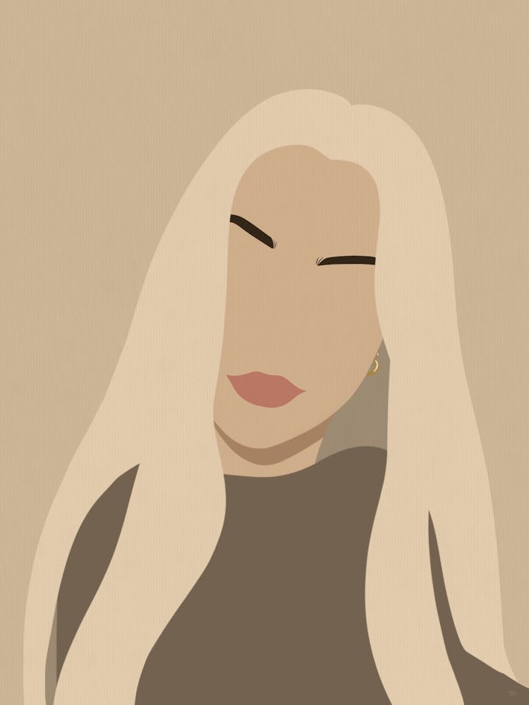 Girl With Long Hair Illustration
