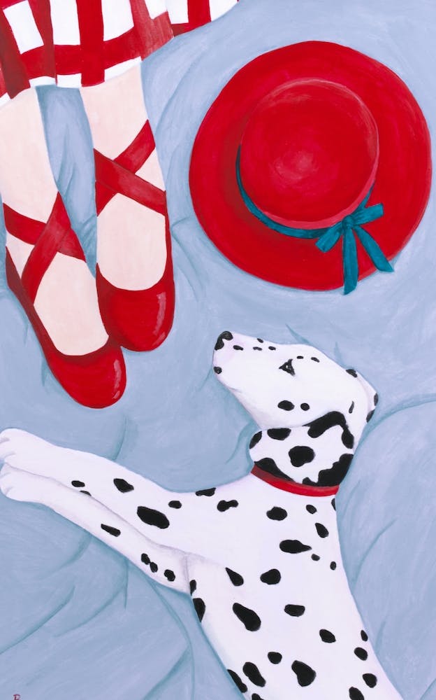 Dalmatian With Red Hat